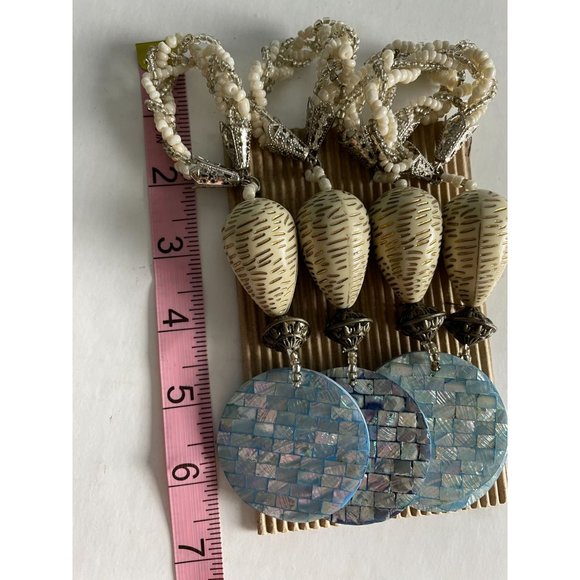 Set of 4 napkin rings, shell and beads - Picture 2 of 6